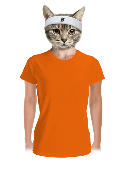 Nyomtatás nélkül női sportpóló Neon Orange