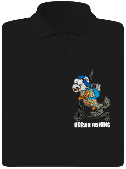 Urban fishing férfi pólóingek Black