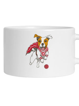 Jack Russell macaron bögre White