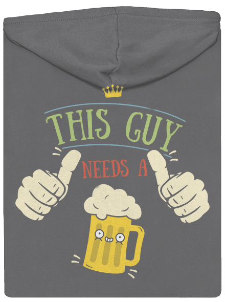 This guy needs a beer cipzáras női pulóver Steel Gray