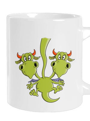 Háromfejű sárkány nagy bögre White