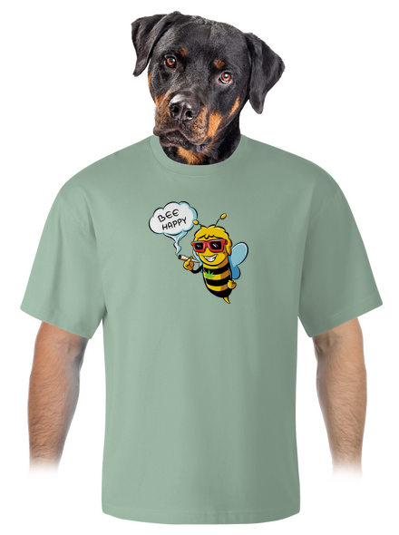Bee happy unisex túlméretezett póló Sage