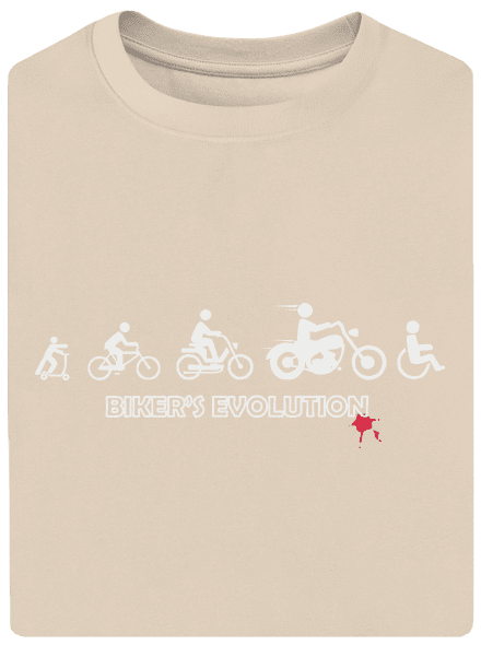 Bikers evolution unisex túlméretezett póló Almond
