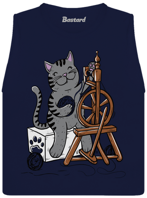 Dorombol a macska női bővített trikó Navy