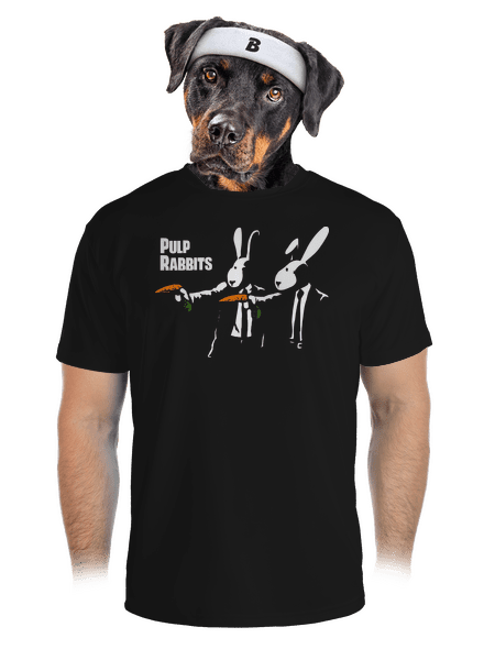 Pulp Rabbits férfi sportpóló Black