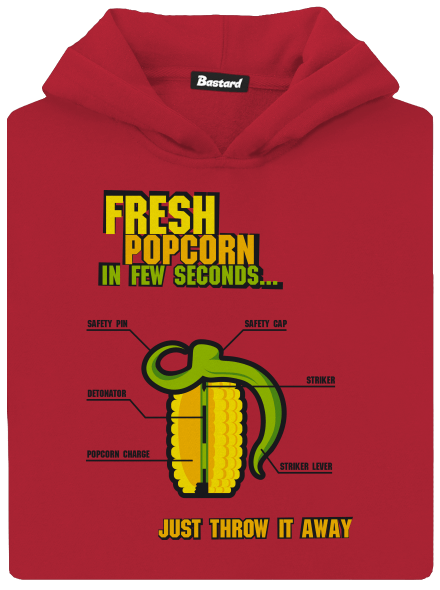 Popcorn grenade gyerek kenguruzsebes pulóver Fire Red