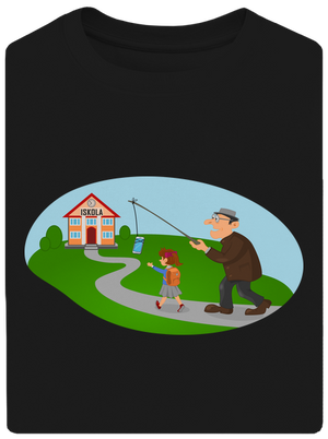 Vissza az iskolába unisex túlméretezett póló Black