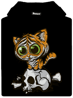 Tigriskölyök gyerek kenguruzsebes pulóver Black