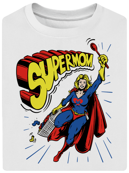 Supermom unisex túlméretezett póló White