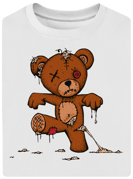 Zombie Teddy unisex túlméretezett póló White