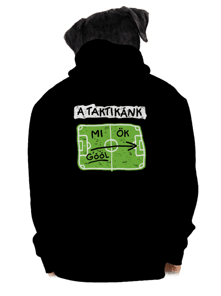 A futballtaktikánk cipzáras férfi pulóver Black