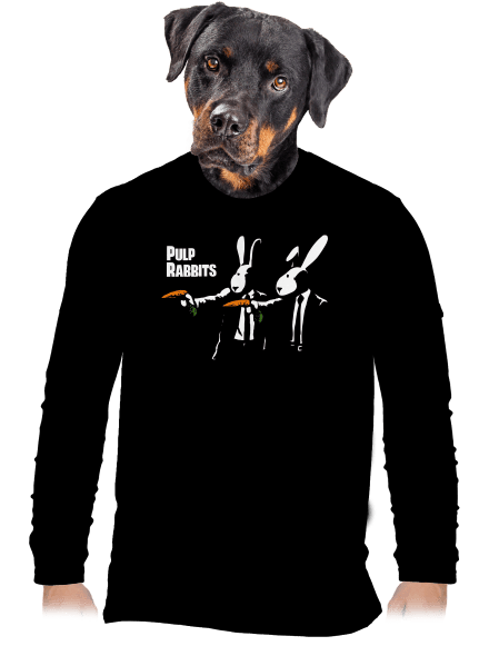 Pulp Rabbits férfi hosszú ujjú póló Black