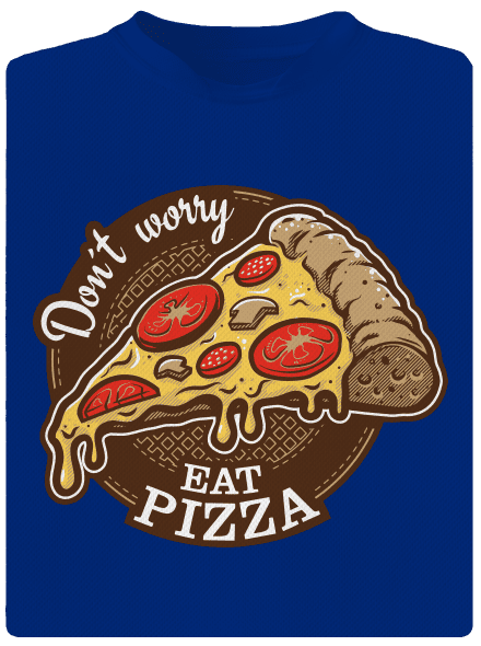 Pizza férfi sportpóló Royal Blue Mal