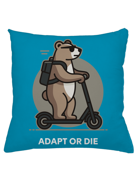 Adapt or die párna Blue Turquoise