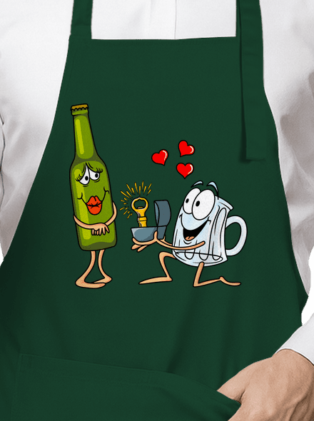 A sör szeretete kötény Bottle Green
