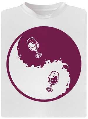 Yin Yang bor férfi sportpóló White