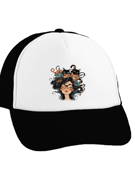 Macska hölgy teherautós sapka Black cap