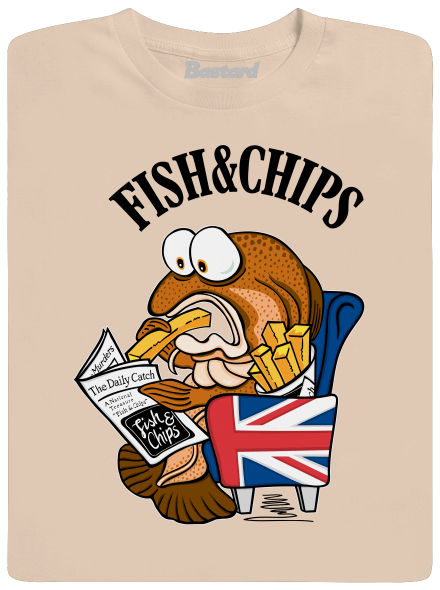 Fish and chips férfi póló Sand