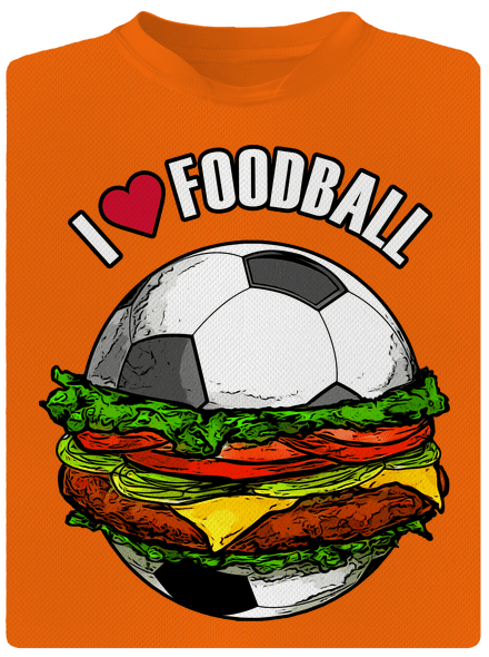 Foodball gyerek sport póló Neon Orange