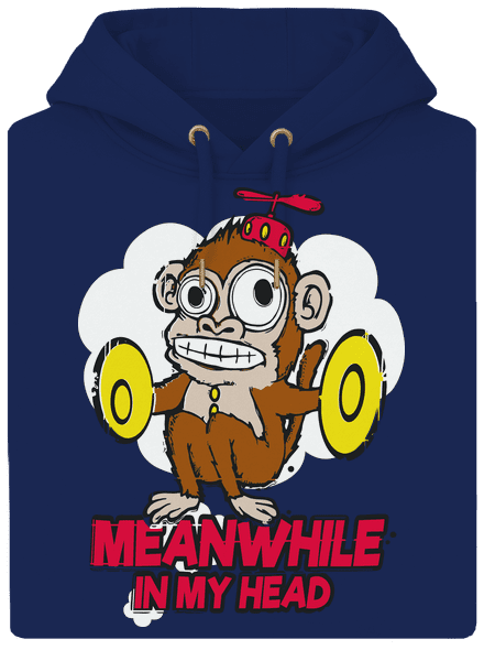 Monkey in my head unisex prémium pulóver Navy