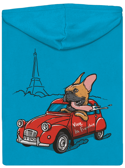 Francia buldog cipzáras női pulóver Blue Atol