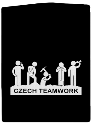 Czech Teamwork cipzáras férfi pulóver Black