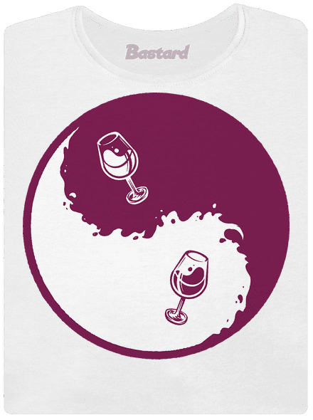 Yin Yang bor női póló White