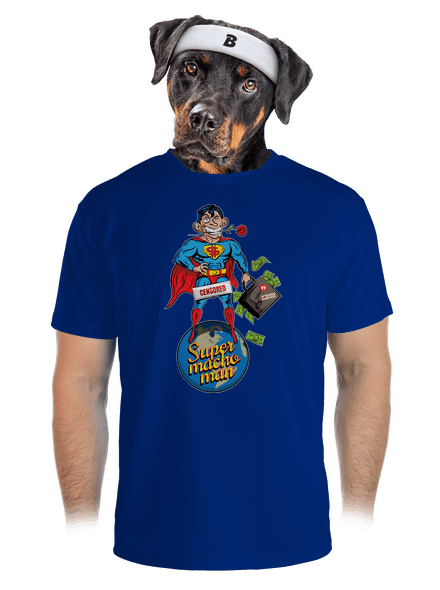 Supermachoman férfi sportpóló Royal Blue Mal