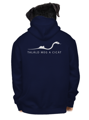 Találd meg a cicát cipzáras férfi pulóver Navy