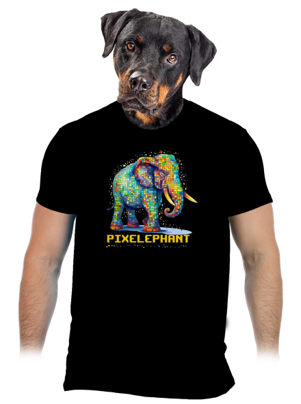 Pixelephant férfi póló Black