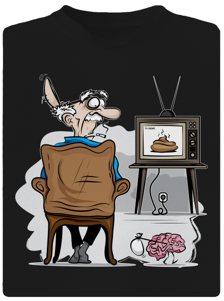 TV News férfi sportpóló Black