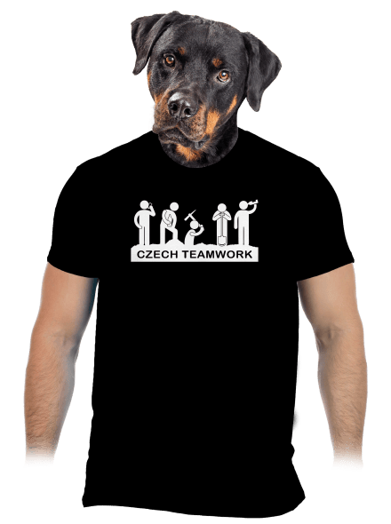 Czech Teamwork férfi póló Black