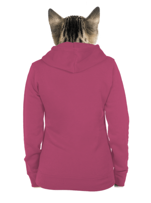 Nyomtatás nélkül cipzáras női pulóver Magenta