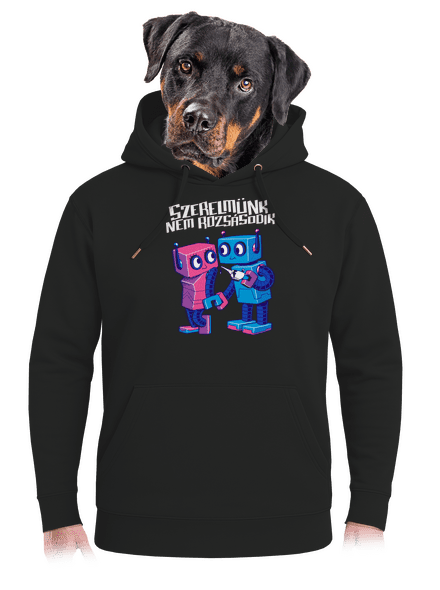 Robotok unisex prémium pulóver Dark Black