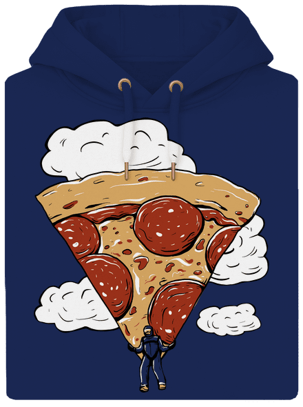 Pizza ejtőernyős unisex prémium pulóver Navy