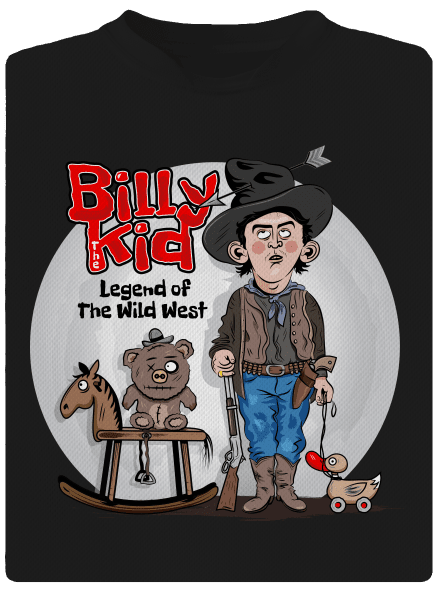 Billy The Kid férfi sportpóló Black