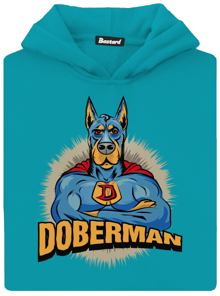 Doberman gyerek kenguruzsebes pulóver Hawaiian Blue