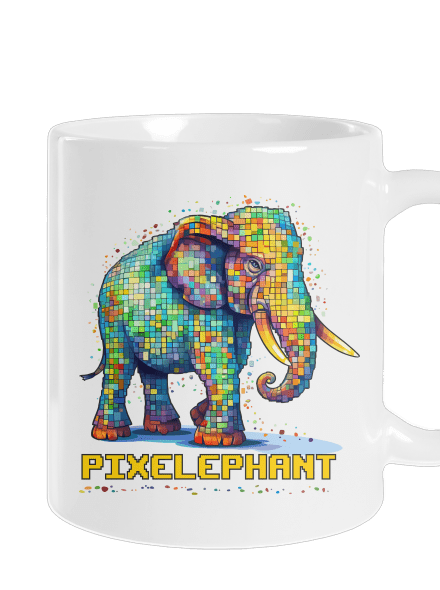 Pixelephant hagyományos bögre White