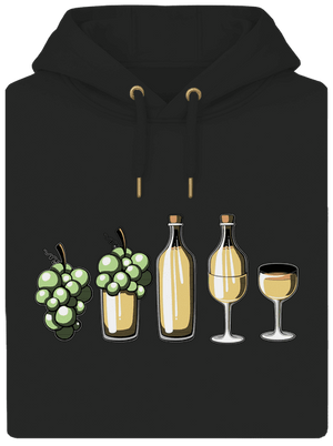 A fehérbor evolúciója unisex prémium pulóver Dark Black