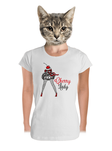 Cherry Lady prémium női póló White
