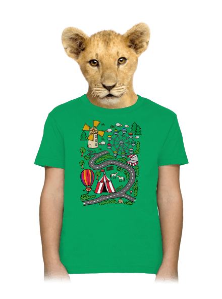 Úton gyerek póló Kelly Green