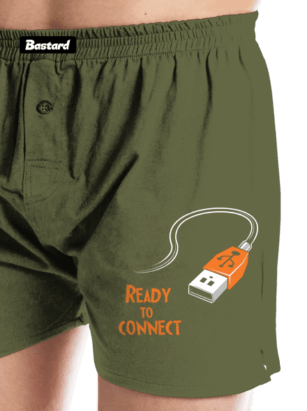 USB csatlakozás férfi alsó nadrág Khaki