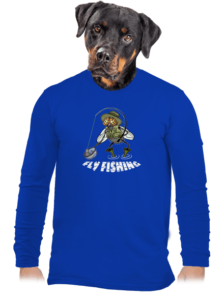 Fly fishing férfi hosszú ujjú póló Royal Blue