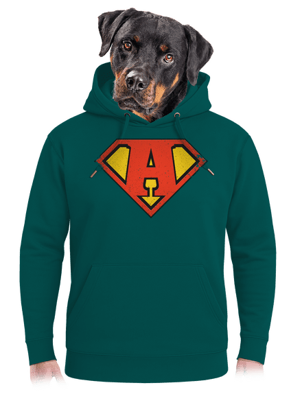 Szuperhős vagyok unisex prémium pulóver Emerald Green
