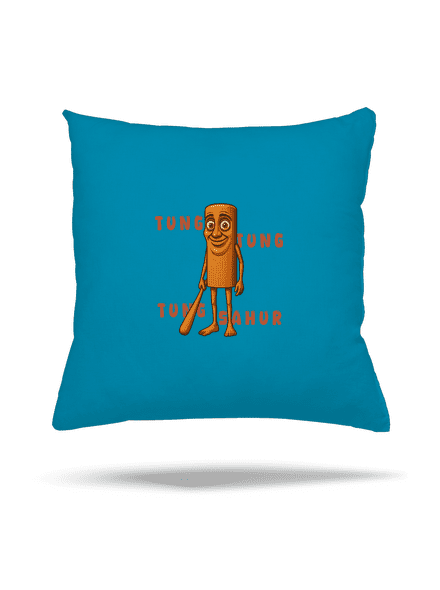 Tung Tung Tung Sahur – Italian Brainrot párna Blue Turquoise