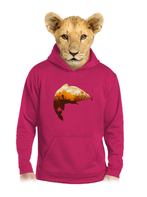 Halfogás gyerek kenguruzsebes pulóver Hot Pink