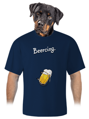 Beercing unisex túlméretezett póló Midnight Blue