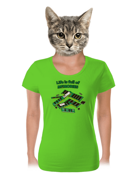 Memóriában tárolva női póló Apple Green