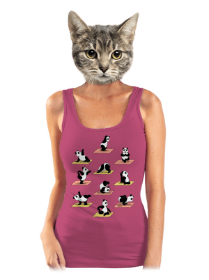 Panda jóga klasszikus női trikó Magenta