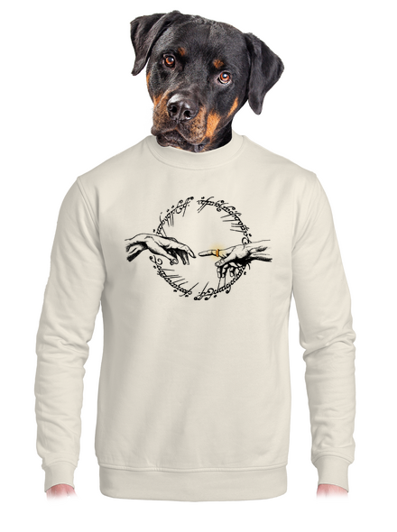 God of ring unisex crewneck Off White